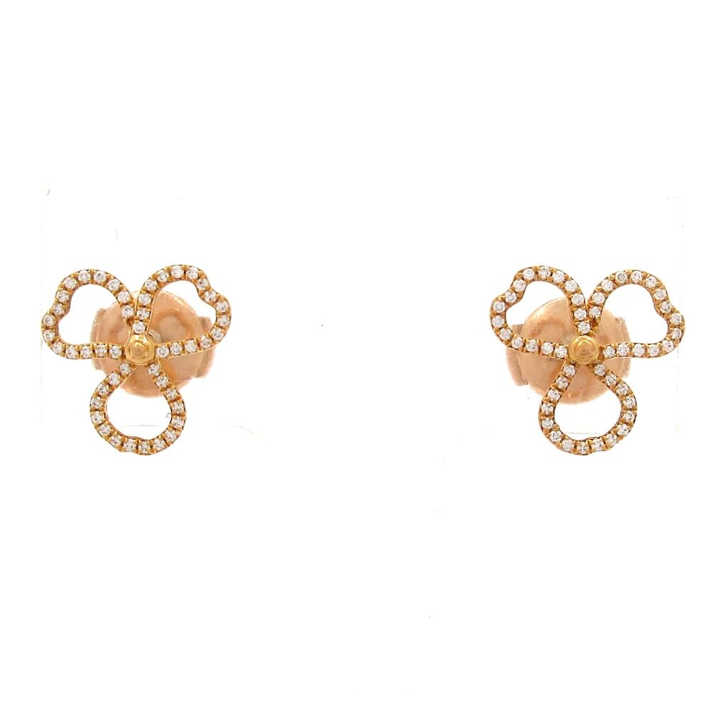 Tiffany & Co. Paper Flower Diamond Open Flower Earrings 18K Rose Gold Diamond